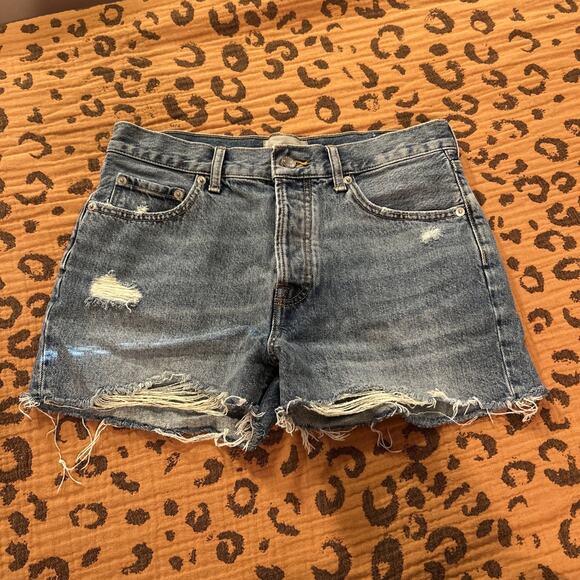 Everlane The Relaxed 90s Short Organic Cotton size 26 Denim Cut Off Jeans Shorts - Picture 1 of 7